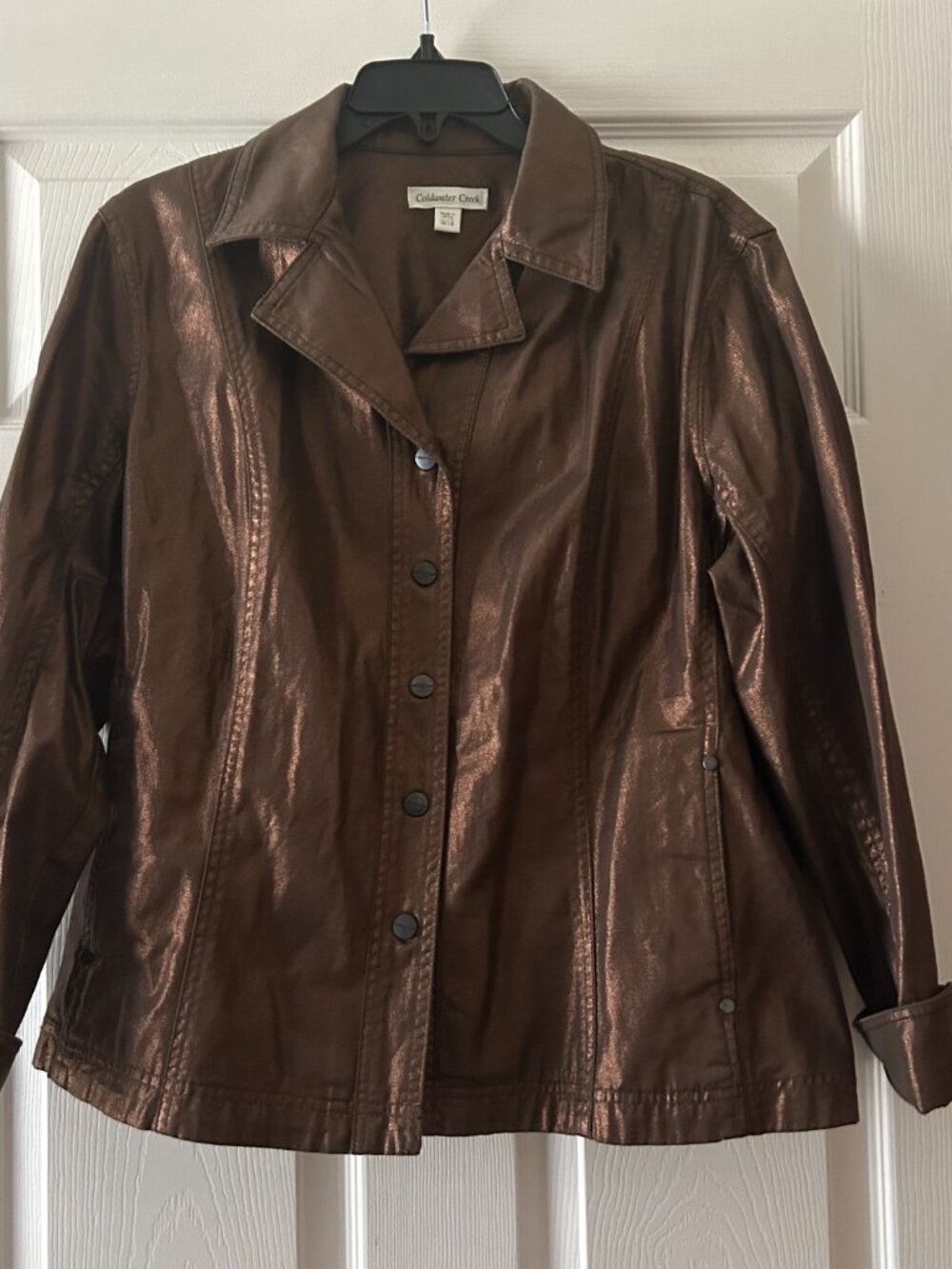 Coldwater Creek Metallic Shimmer Jean-Style Jacket Plus Size 18W, 1X - Picture 2 of 12